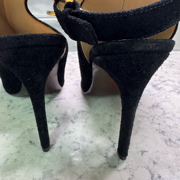 TORY BURCH: Britannia Tuxedo Suede Black Bootie Size 8.5 pumps shoes heels - Picture 6 of 9